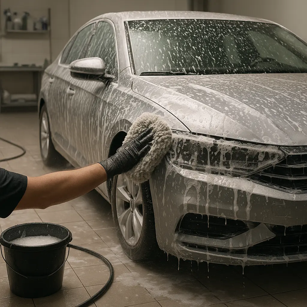 Professionelle Hand-Autowäsche